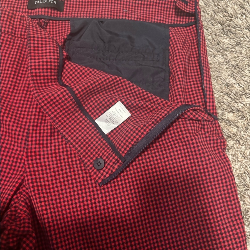 Talbots Red Patterned Dress Pants - Picture 7 of 13